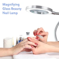 8x makeup tattoo magnifying lamp nail art usb cold light led non slip equipment clamp table glass lamp beauty salon desk lamp