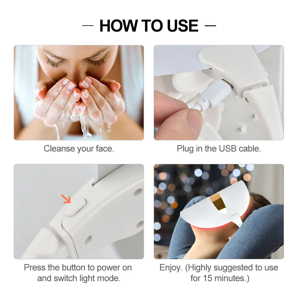 Фотоновая терапевтическая маска светодиодная для устранения морщин осветления