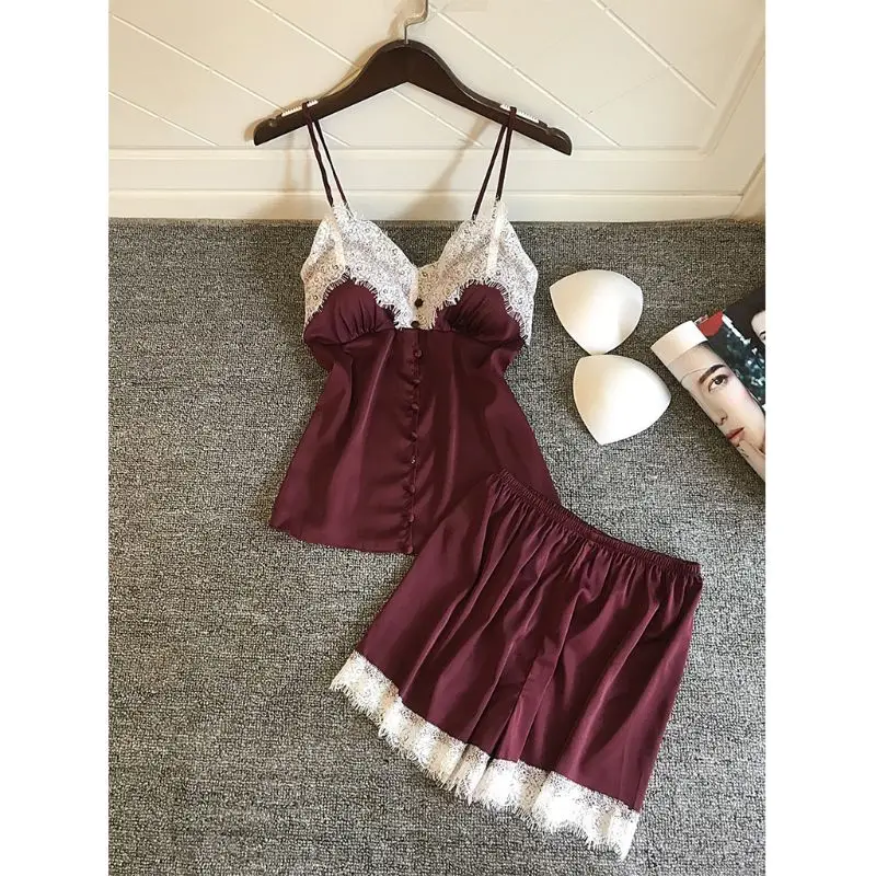 Женская пижама сексуальное нижнее белье набор пуш ап с подкладкой на пуговицах