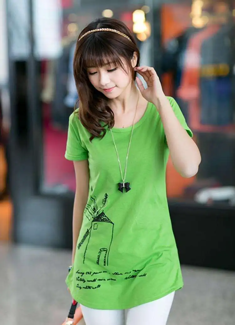 

Summer 2020 short blue sleeve t shirt Women Top Garment