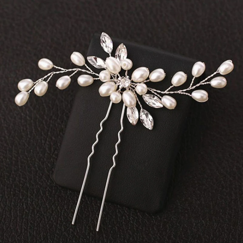 

Fashion Pearl Flower Hairpins for Women Bride Hair Jewelry Accessories Elegant Hairwear Hair Forks Wedding Engagement Party Gift