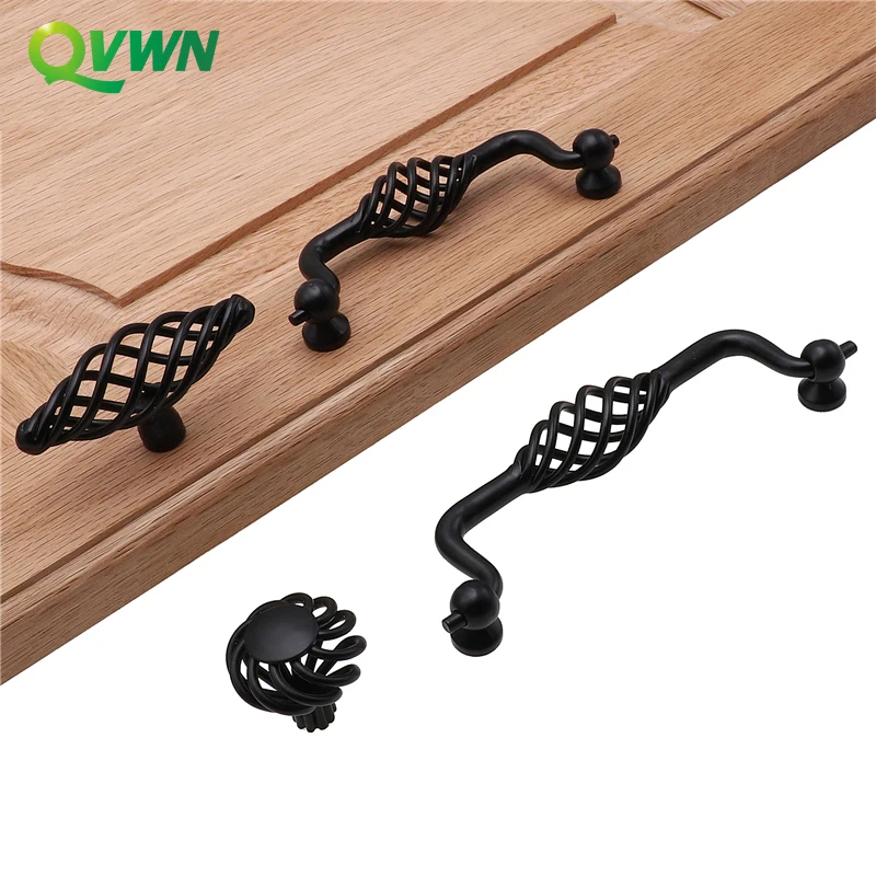 Handle Hollow European Black Handle Single Hole Cabinet Draw