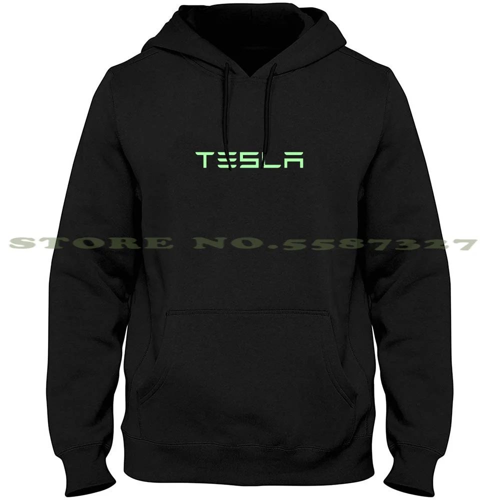 

Tesla Logo (Light Green) Streetwear Sport Hoodie Sweatshirt Tesla Tesla Model 3 Model Y Model X Tesla Motors Roadster Elon Musk