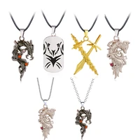 anime yuyu hakusho weapon kuwabara kazuma fox black dragon pendant choker urameshi yuusuke sword cosplay men dog tag necklace