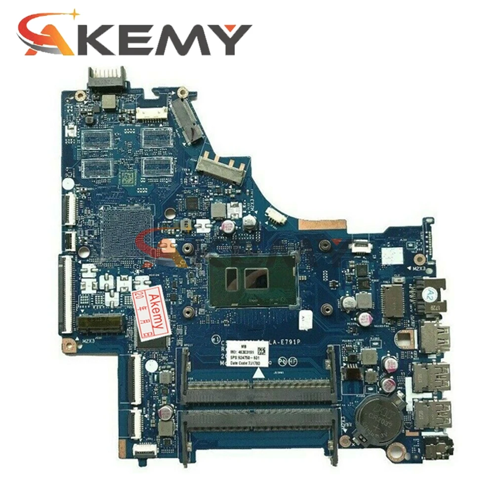 Для HP 250 G6 15-BS серии Материнская плата ноутбука 924750-601 CSL50/CSL52 LA-E791P с SR2UW i3-6006u DDR4 мб 100%