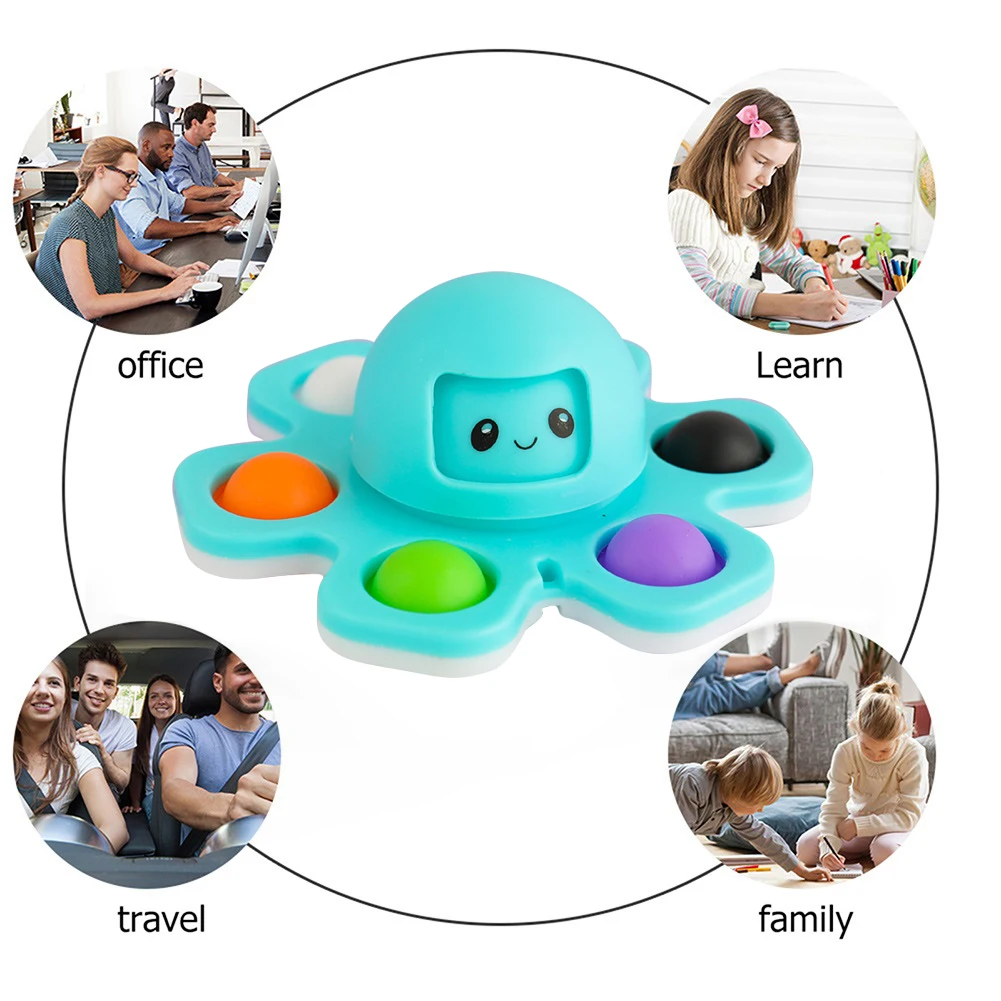 Новинка антистрессовый Осьминог двухсторонний пузырьковый деком-пресс ионный