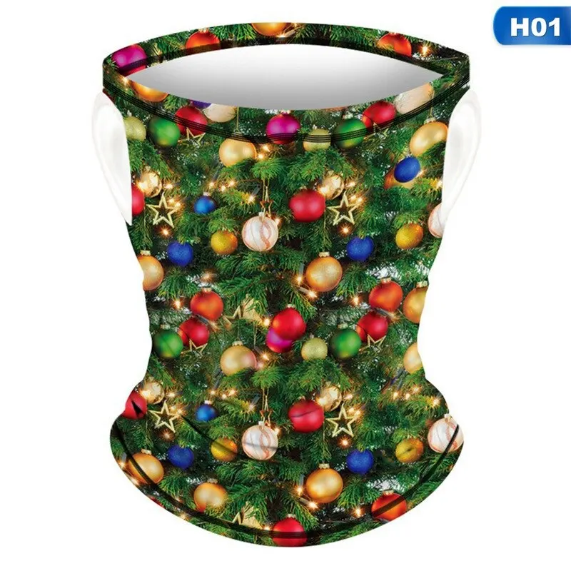 

2020 Christmas Pattern Bandana Scarf Ring Kids Multifunctional Magic Bandanas Tube Scarf For Hiking Cycling