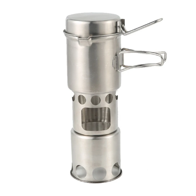 

Portable Mini Camping Folding Windproof Pot Set /Stove Outdoor Barbecue Cookware 448D
