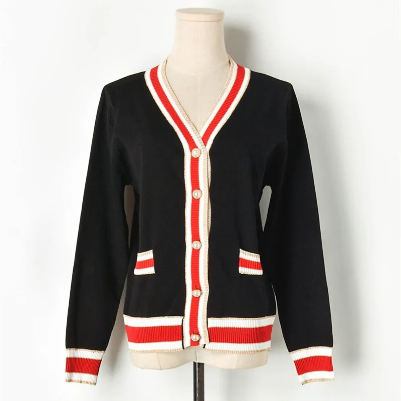 Роскошный брендовый дизайнерский вязаный свитер для женщин v образный вырез