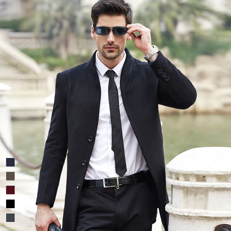 New Men's Woollen Overcoat Winter Male High Quality Business Casual Wool Pea Coats Men brand clothing Casaco Masculino BG1681