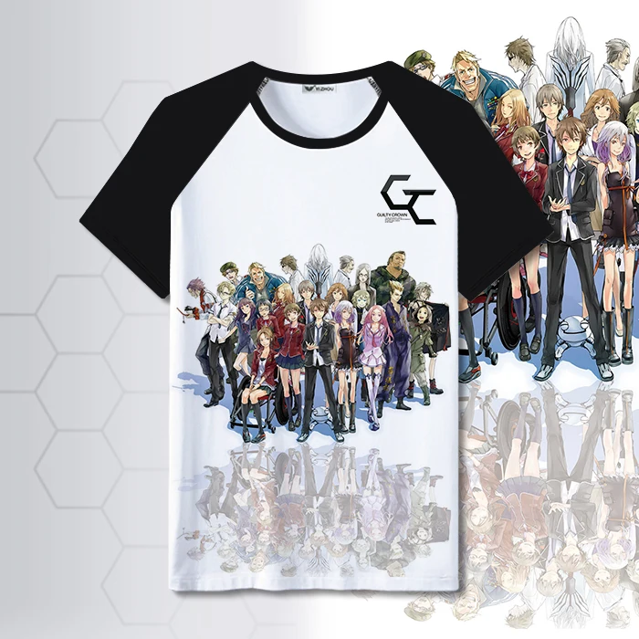 Guilty футболка с короной Cos одежда Shu Ouma бабочка Qimei 2D мир аниме периферийное