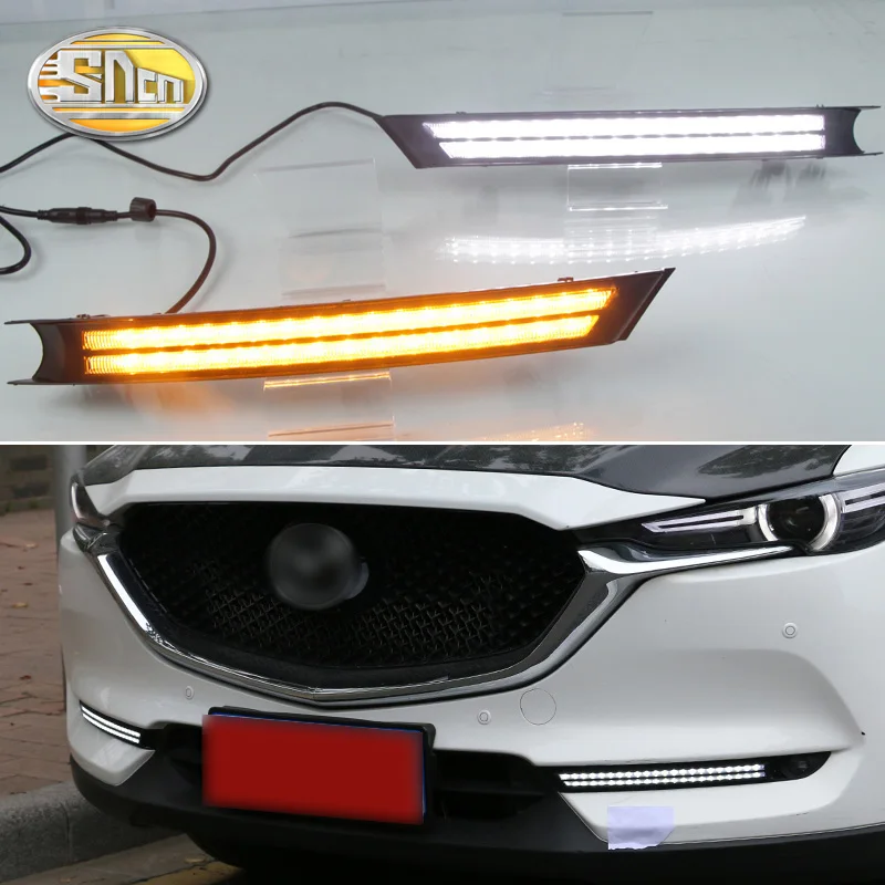 SNCN 2 шт. светодиодный дневные ходовые огни светильник для Mazda CX-8 CX8 2018 2019 течет