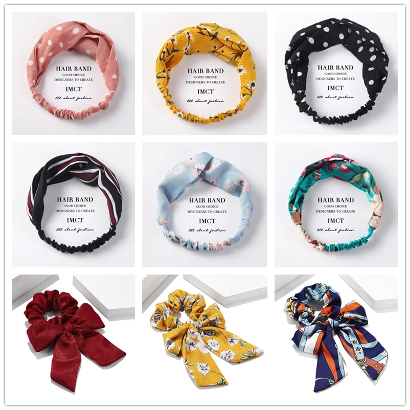 2019 Модные женские винтажные повязки на голову в богемном стиле разноцветные с