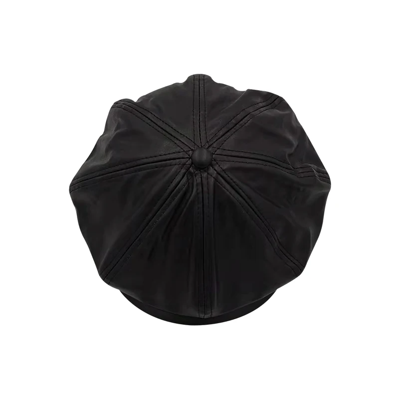 Кепка газетчика унисекс теплая восьмиугольная кепка из ПУ кожи в стиле ретро