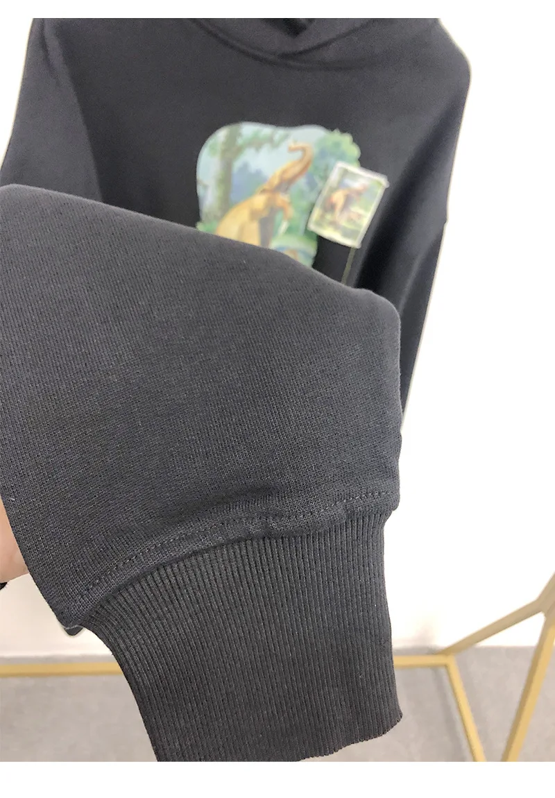 

Women and Men Hooded Sweatshirts Elephant Pattern Print Two Colors Casual Unisex Hoodies