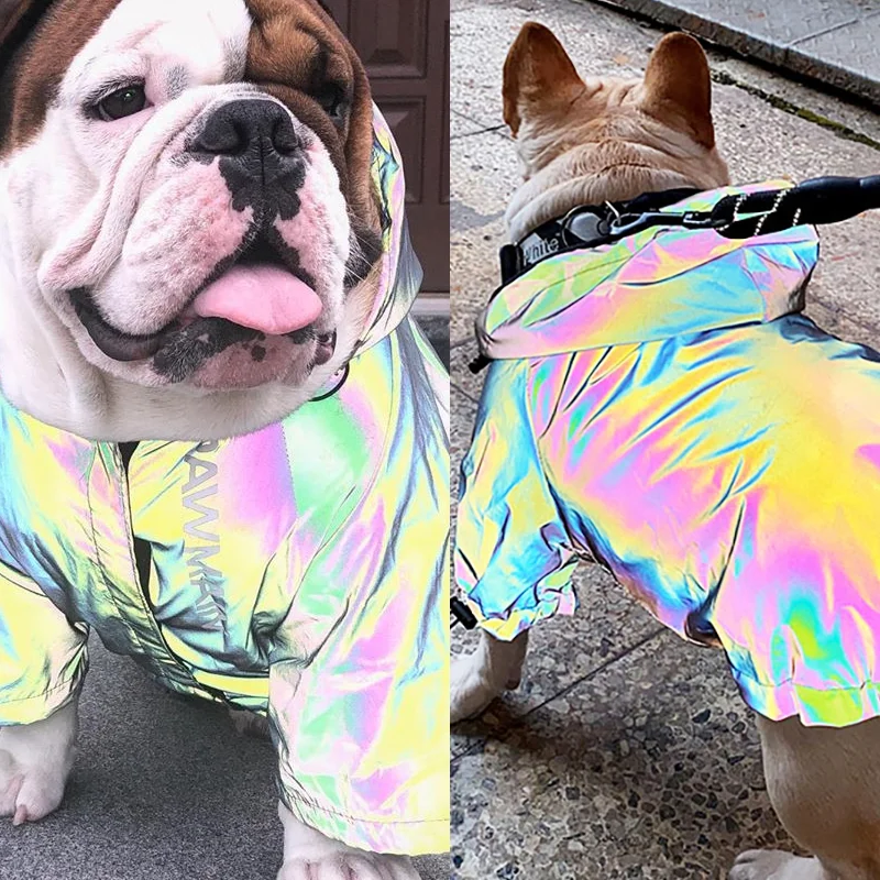 

S-5XL Pet Dogs Reflective Clothes Raincoat for Puppy Small Big Dogs Clothing French Bulldog Pug Hoodies Dog Windbreaker Jacket