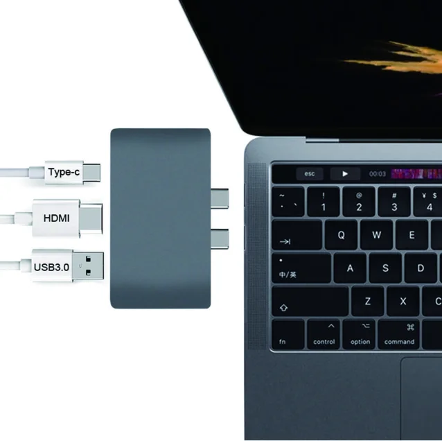 Для Macbook Pro / Air2018 Type C Интерфейс Usb usb хаб к Hdmi 4K Hd адаптер 3 док станция с Pd Usb3.0| |