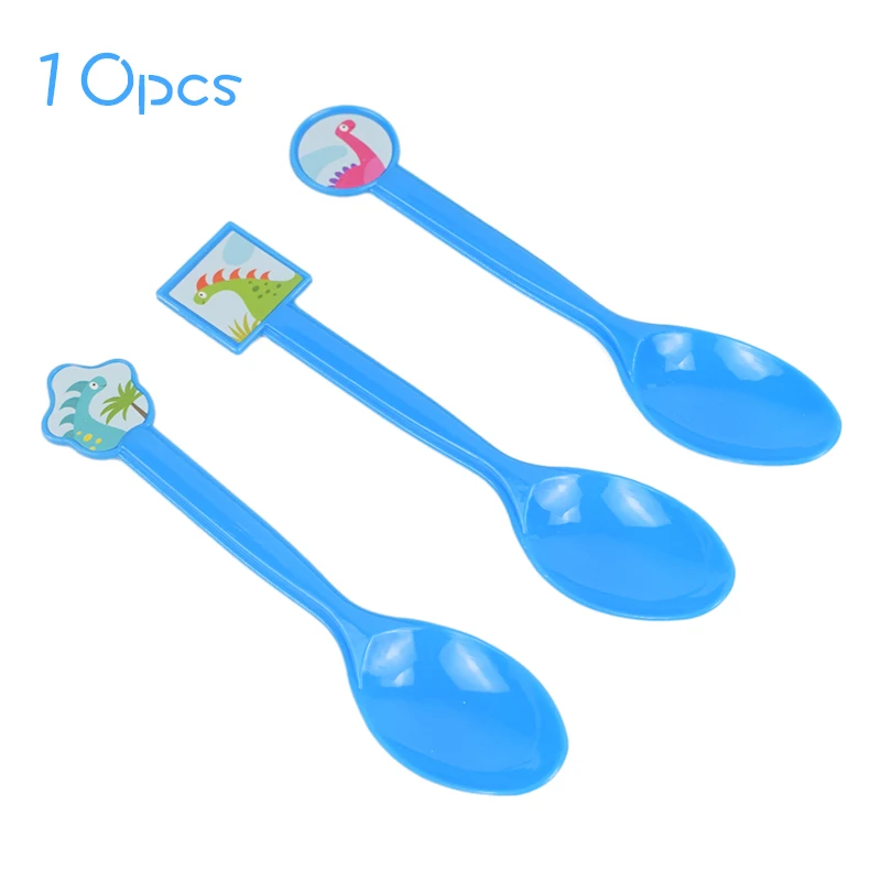 10pcs spoon Мотив динозавра вечерние милый бумажный мешок подарка Беби Шауэр детский реквизит Динозавр для вечеринки детская джунгли украшения на день рождения - Цвет: 10pcs spoon