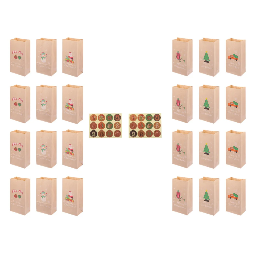

24 Sets of Christmas Present Candy Bags Gift Paper Bags for Christmas Candy