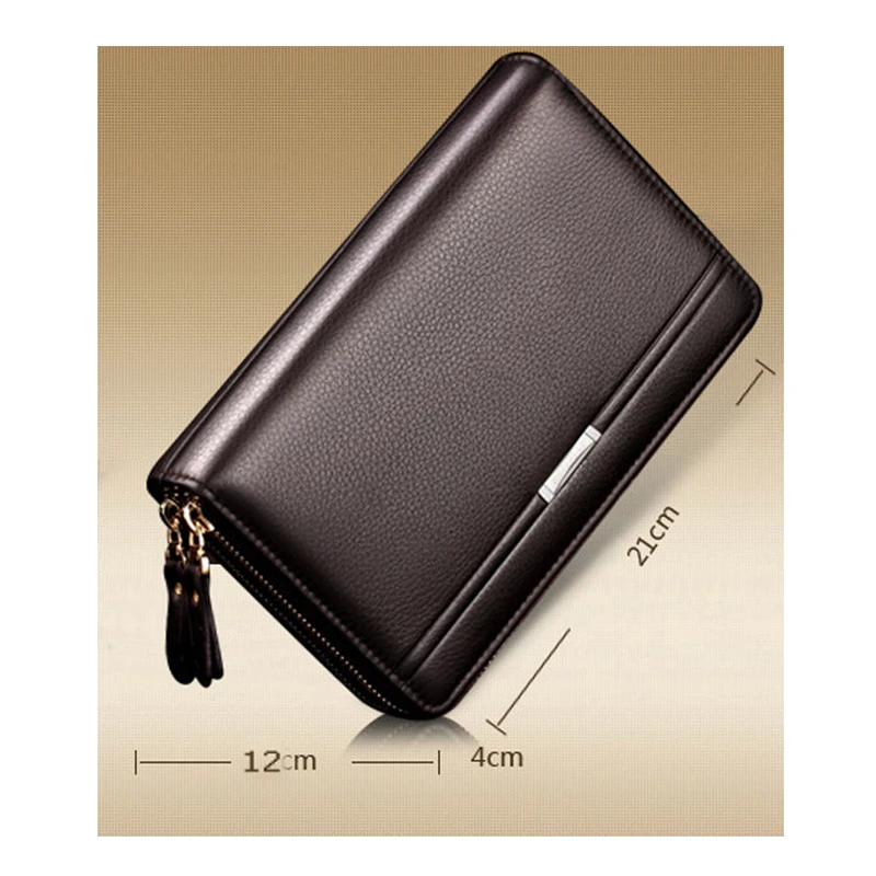 

Men Wallets Long Style High Quality Card Holder Male Purse Zipper Large Capacity Brand PU Leather Arm Clip Wallet for Men