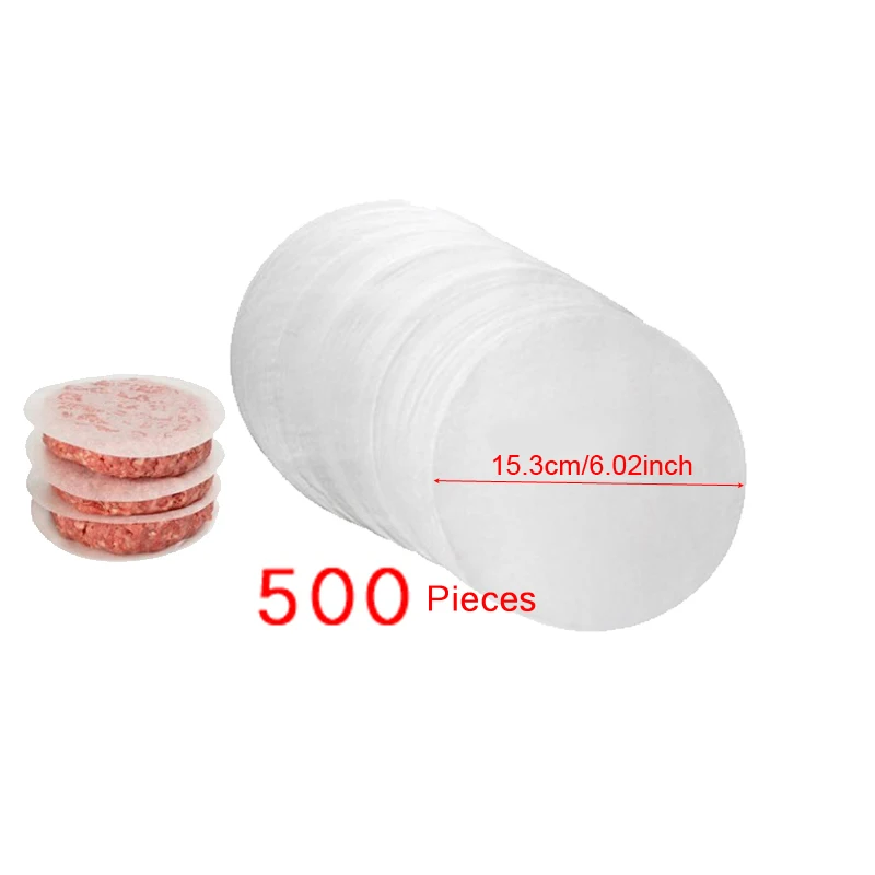 

Aluminum Alloy Hamburger Press Tool Meat Maker Beef Makers Mold Burger Tools With 100 Pcs Oil Paper