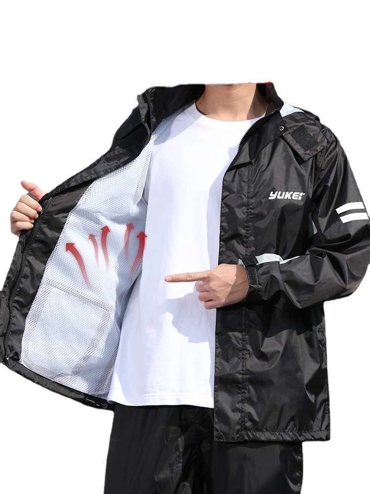 

Дорожный Модный Плащ и брюки, комплект, портативный мужской дождевик для езды на велосипеде и работы, ветрозащитные непромокаемые дождевик...