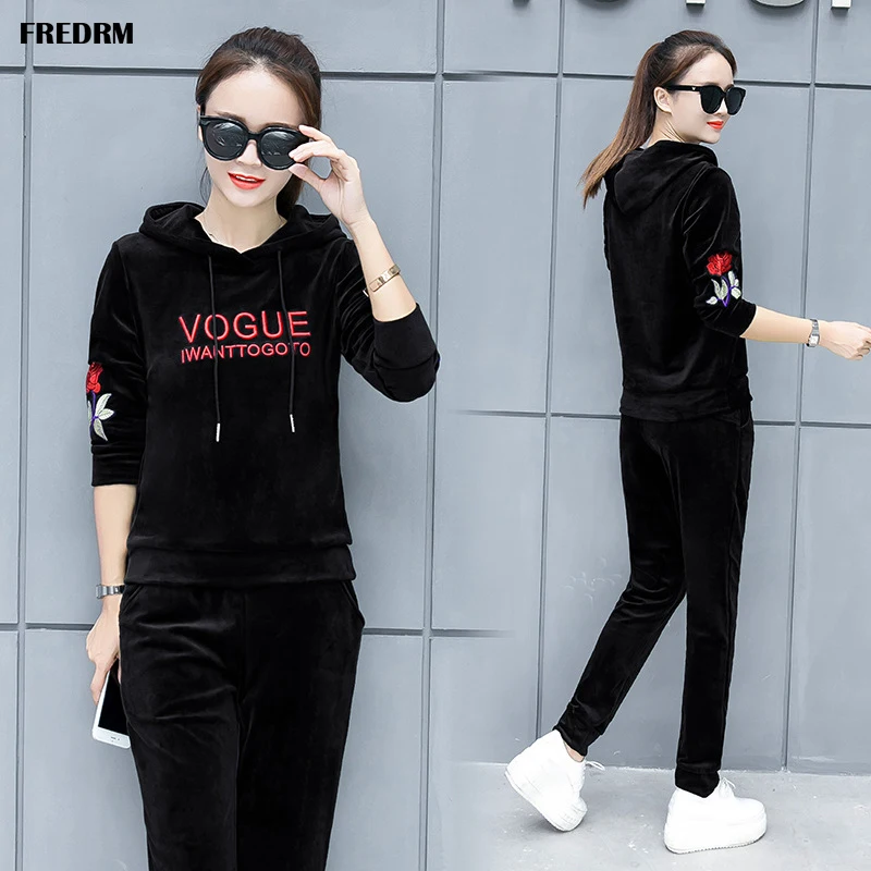 FREDRM Женский комплект Толстовка и штаны женский весенний Новый 2020 Костюмы Плюс