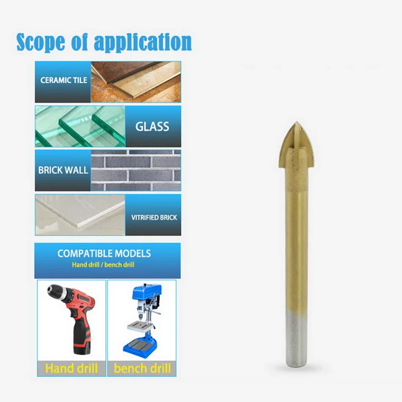6 шт. сверло для поперечной плитки промышленного класса с круглой ручкой
