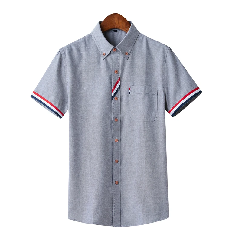 Мужская Летняя однотонная приталенная рубашка черный цвет без нагрудного