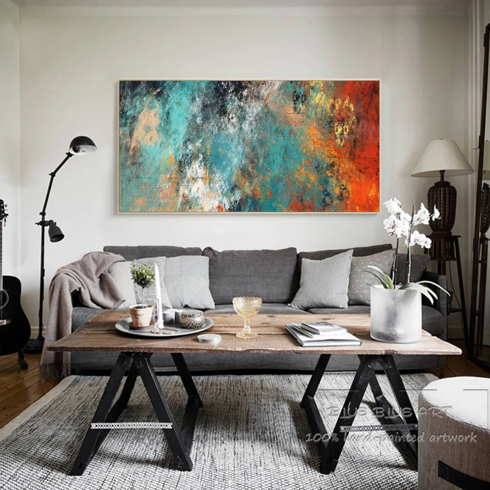 New Arrivals Hand-painted Gorgeous Abstract Oil Painting on Canvas Modern for Bedroom Decoration | Дом и сад