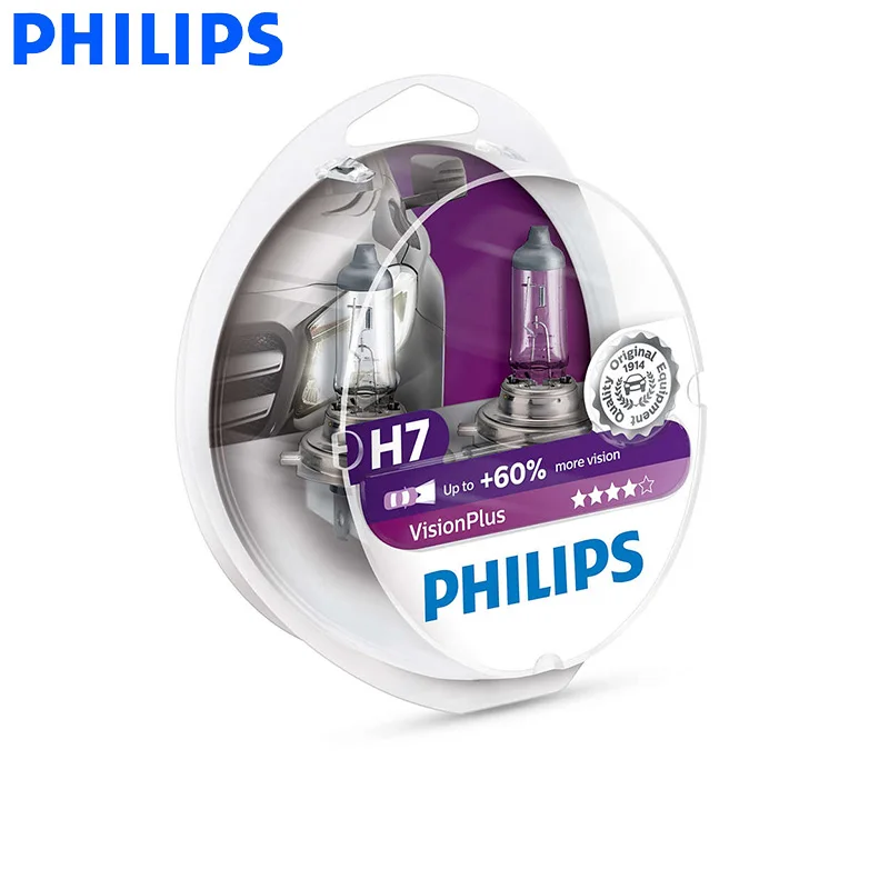 Philips H7 12V 55W Vision Plus Автомобильная галогеновая лампа для фар автомобильная