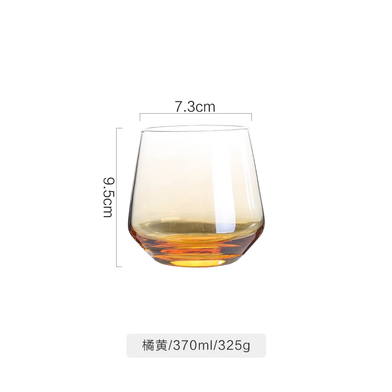 orange 370ml Бутылочки для эфирных масел бытовые стаканы для питья стеклянные es прозрачные стаканы для воды домашний бокал для вина без ножки пиво Лулу Лимон Посуда для напитков - Цвет: orange 370ml
