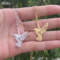 smjel wild animal necklace stainless steel hummingbird necklaces pendants cute eagle phoenix swallow birds necklace collares