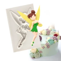 1pc fondant molds silicone cake mold childhood flower fairy angel chocolate soap moulds cake stencils diy kitchen baking tools
