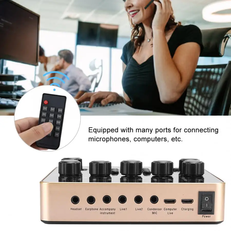 Внешняя звуковая карта KTV для прямой трансляции микрофон записи USB Микшер