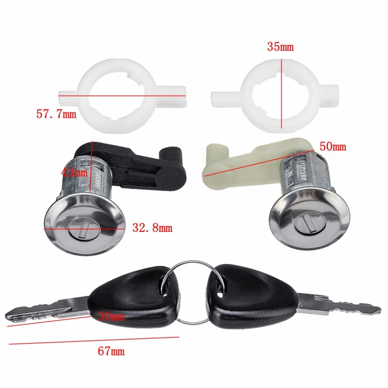 

Car Door Lock Barrel Cylinder With 2 Keys Left Right for Renault Megane Scenic Clio Master OE 7701468981 7701468982