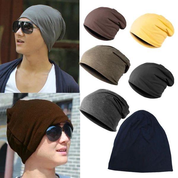Hot Sale Spring Women Men Unisex Knitted Winter Cap Casual Beanies Solid Color Cotton Fabric Soft Comfortable Caps Slouch Hat | Аксессуары
