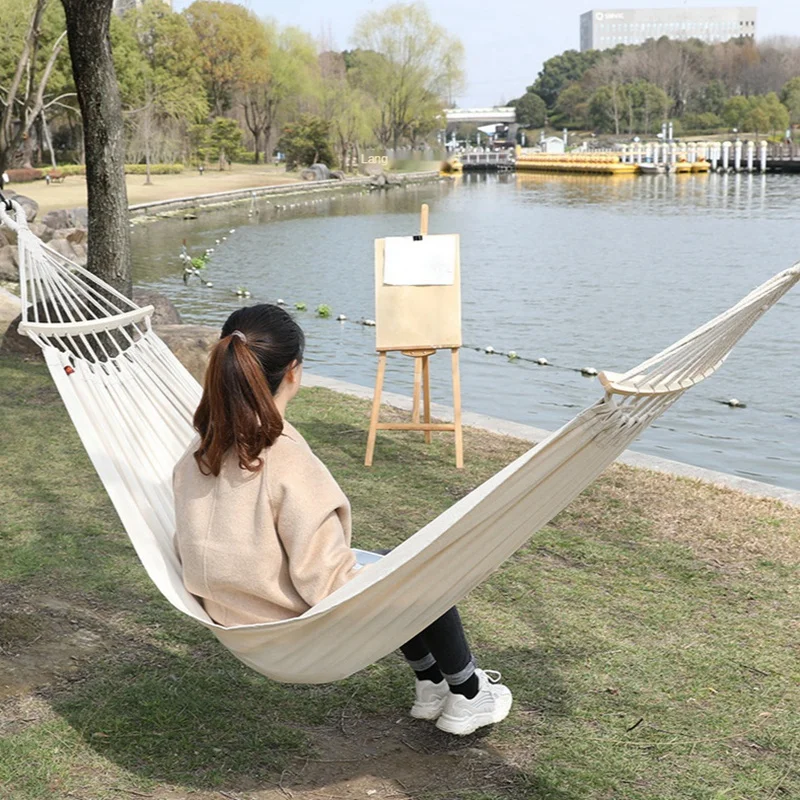 

Camping Hammock Garden Sports Home Travel Double Hammock Canvas Hammock With Travel Bag