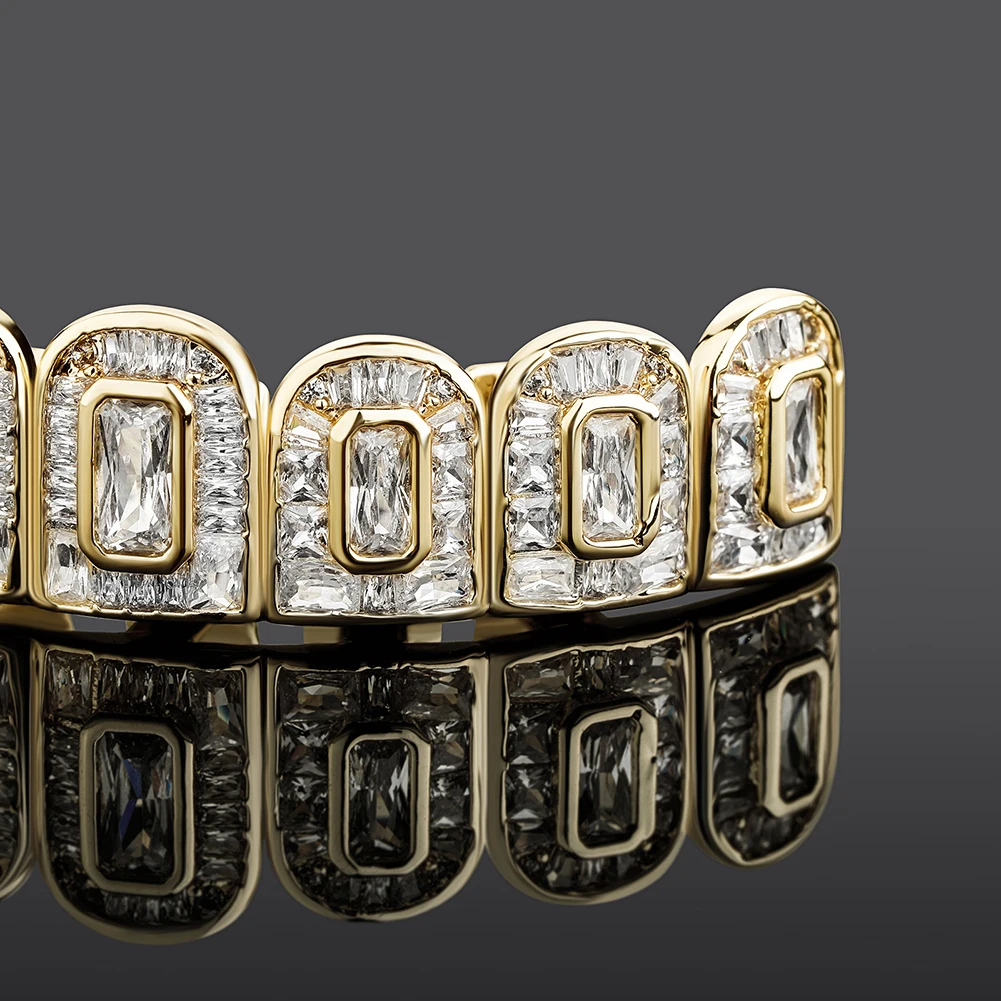 TOPGRILLZ 2021 Новый багет набор зубов Grillz полностью Замороженные микро проложить