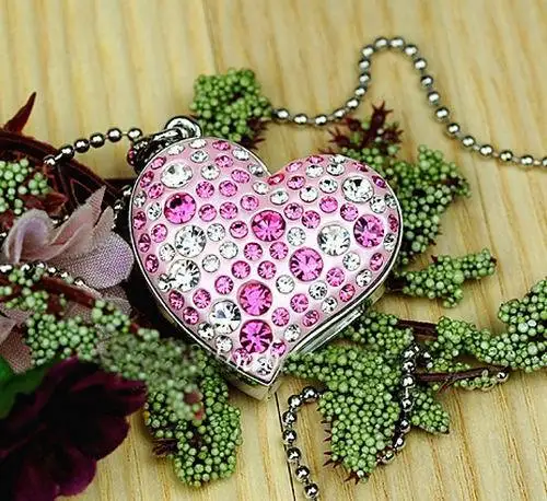 Ювелирное изделие сердце Cle USB 2 0 карта памяти Флеш накопитель 1 ТБ розовый флешки