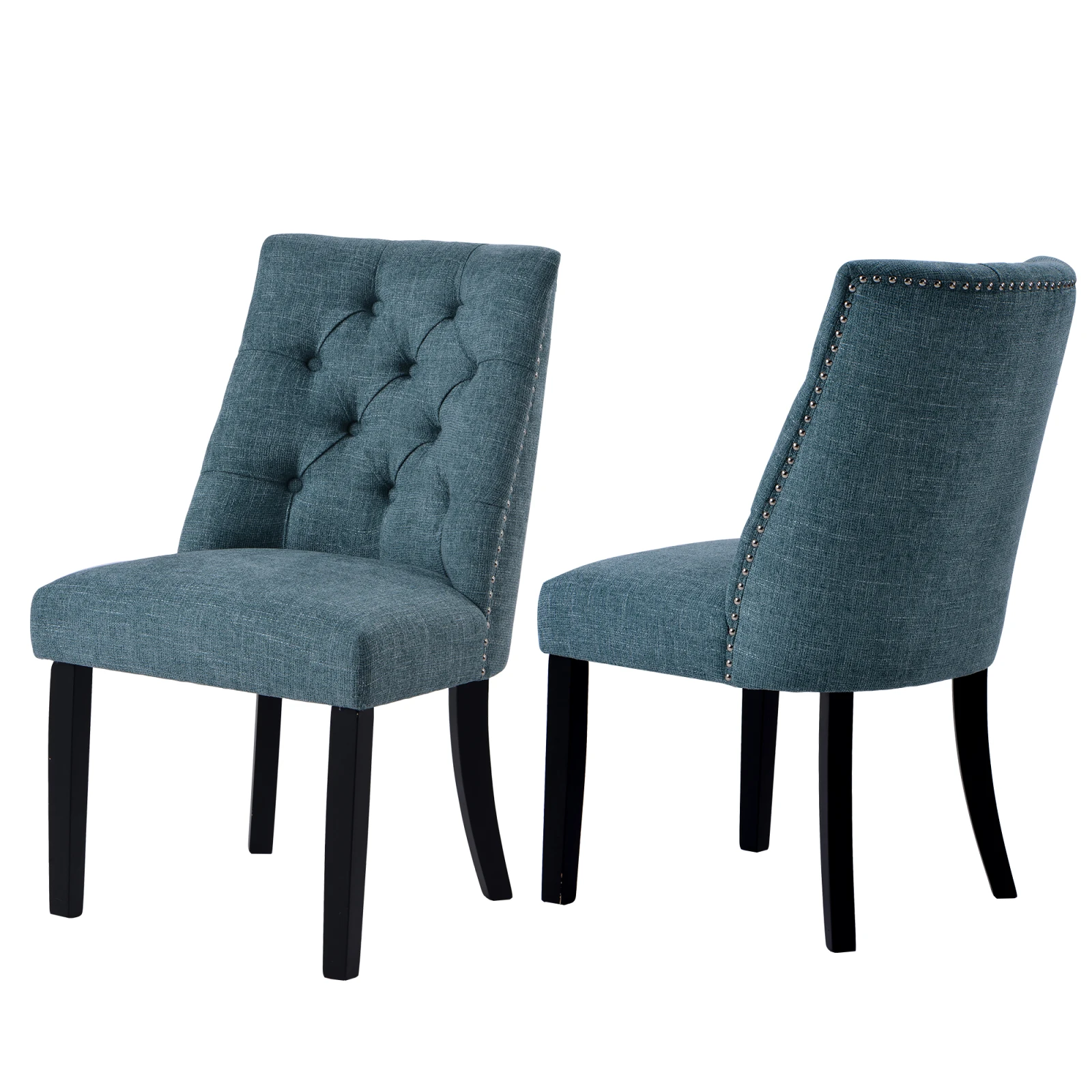 

Обеденные стулья без рукавов из массива дерева с ворсом, набор из 2 предметов для кухни, столовой, зеленый цвет