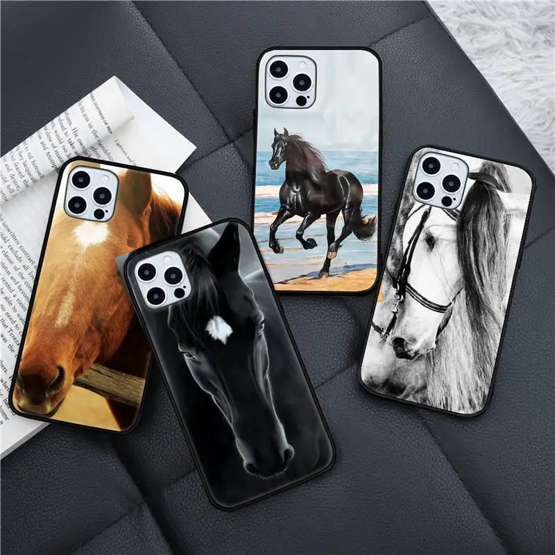 

Watercolor Horse Horses Running Phone Case for iPhone 11 12 13 pro XS MAX 8 7 6 6S Plus X 5S SE 2020 XR mini
