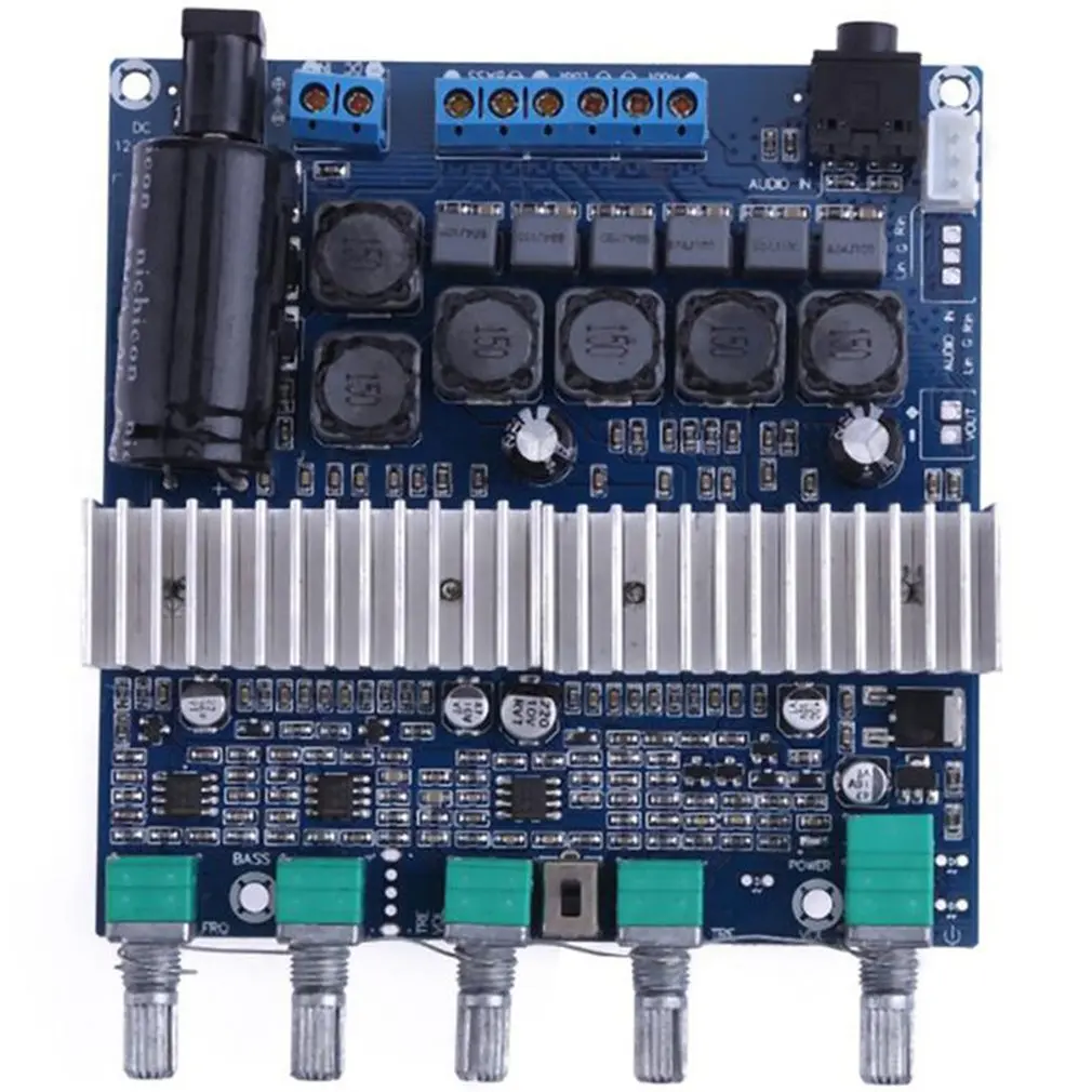 

Digital 12-24V Super Bass Speaker Module Board Parts Component TPA3116 2.1 50Wx2+100W DIY Amplifier Board