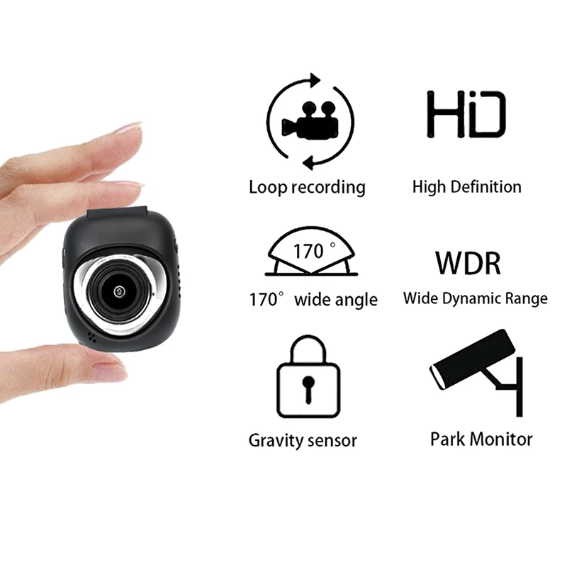 

Mini Car Driving Recorder High Definition DVR 1080p Wide Angle Camera Motion Detection SGA998