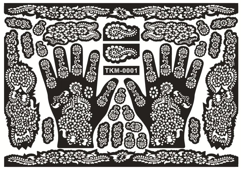 Шаблоны татуировок для рук/ног трафареты хной аэрочистки тела|Трафареты