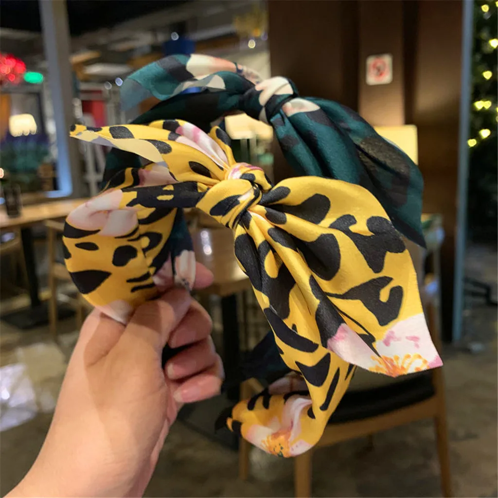 Женские леопардовые банты полосы пропускания боковые головные уборы аксессуары