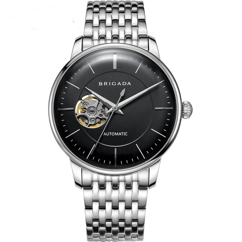 Модные автоматические мужские часы сапфировое стекло водонепроницаемость 50 м