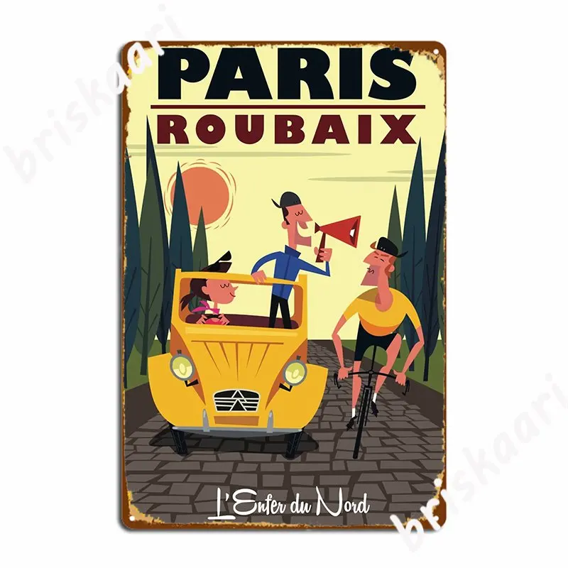 

Парижский плакат Roubaix, плакат, металлическая фотография, настройка, украшение гаража, паб, фотоплакат