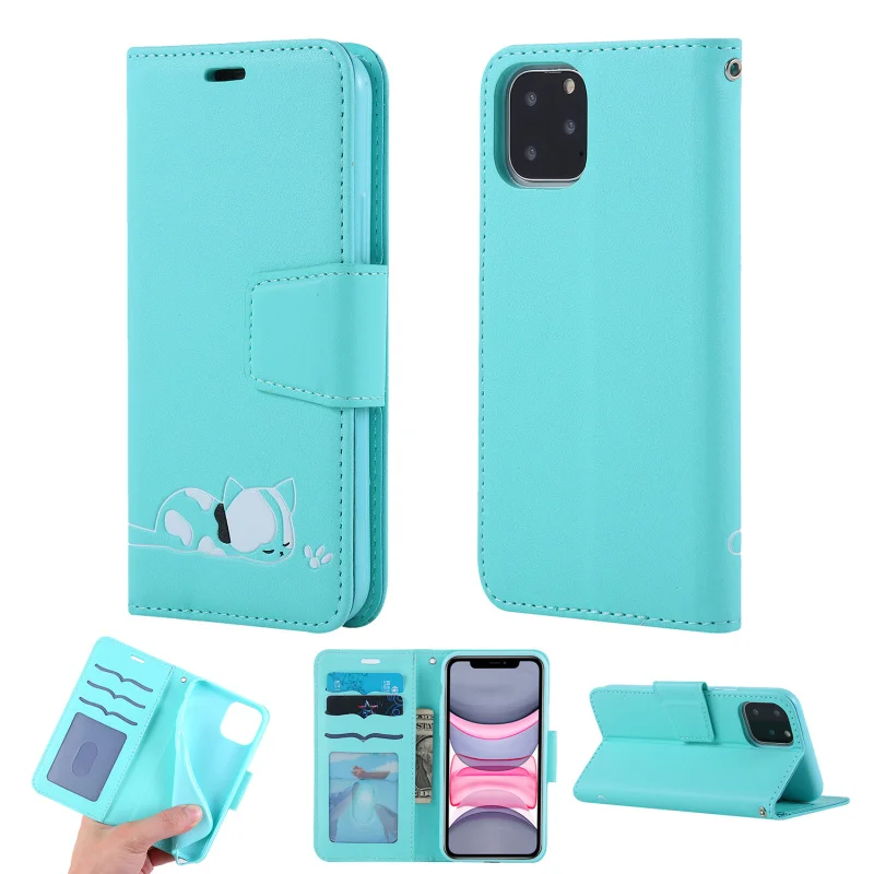 

kitty pattern Phone Cover For Iphone 11 Pro XS Max X XR Magnetic Flip Holder For Iphone 6 6S 7 8 Plus Leather Wallet Case Coque
