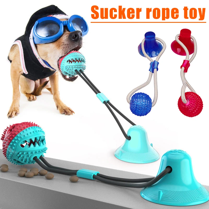 

Pet Chew Toy with Suction Cup Dog Push Toy with Rubber Ball Pet Tooth Cleaning Chewing Rubber Dog Toys for Dogs SER88